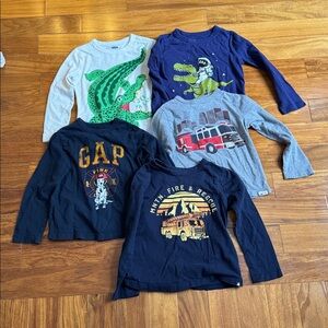 Bundle of Boys’ Long Sleeve Shirts Size 5 Baby Gap Old Navy